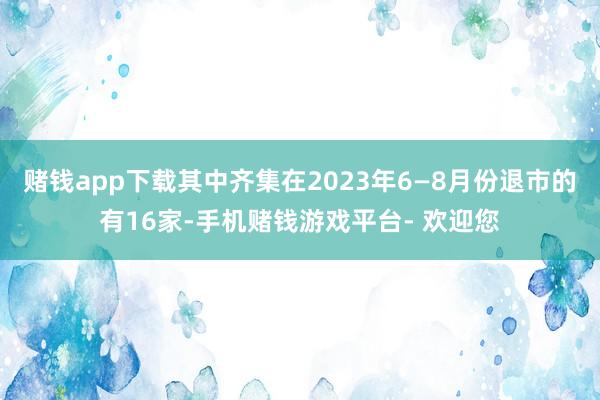 赌钱app下载其中齐集在2023年6—8月份退市的有16家-手机赌钱游戏平台- 欢迎您