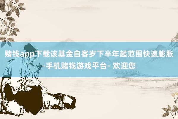 赌钱app下载该基金自客岁下半年起范围快速膨胀-手机赌钱游戏平台- 欢迎您