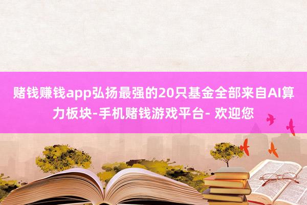 赌钱赚钱app弘扬最强的20只基金全部来自AI算力板块-手机赌钱游戏平台- 欢迎您